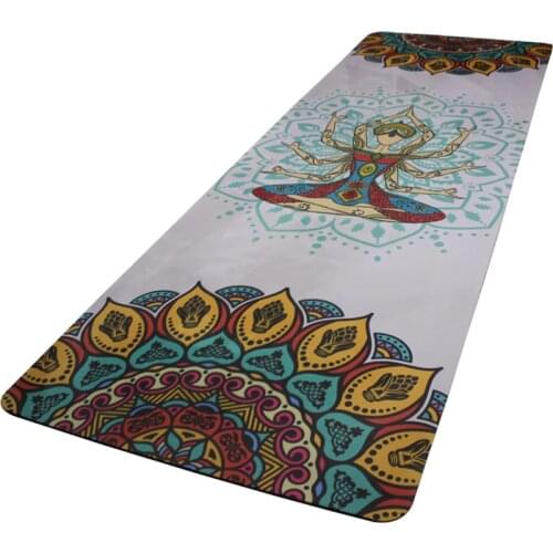 Thicken 5mm natural rubber suede cloth printing high temperature non-slip yoga mat rubber high quality with beautiful pattern