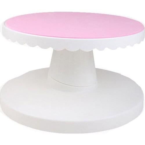 Cake Swivel Plate Plastic Turntable Decoration 360 Degree Manual Revolving Round Cake Stand Platform Kitchen Baking Tool CT1031