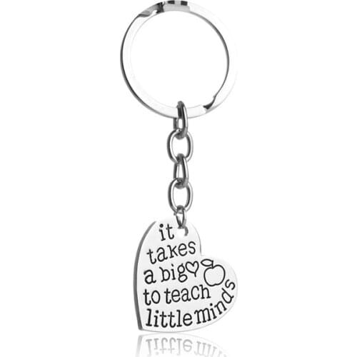 Fooderwerk Jewelry Fashion English Famous Phrase It Takes A Big To Teach Little Minds Love Keychain For Men Women