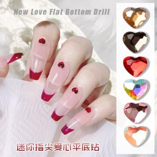 10pcs/bag Fashion New Arrival Love Heart Shinning Crystal Rhinstone Nail Decoration Nail Art Mini Peach Heart 3*3.5mm Manicure