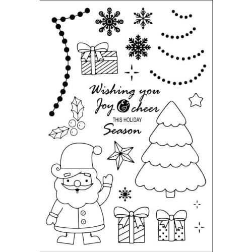 11x16 Christmas Transparent Clear Rubber Stamp Sheet Cling Scrapbooking Photo Album PaperCard DIY Craft