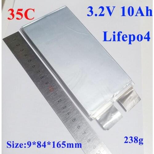 12pcs Power 3.2v 10Ah cells lifepo4 cell battery 35C high rate bateria wide tabs for DIY pack electronic tool 36v battery 10Ah