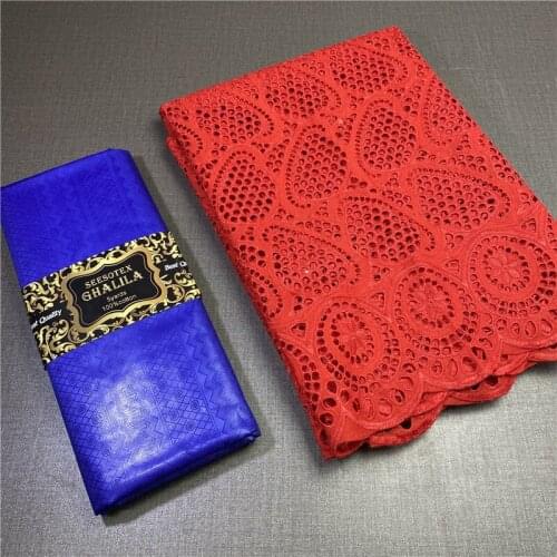 2.5 y Swiss lace fabric +2.5 y Bazin Brode riche embroidery African 100% cotton fabrics Swiss voile lace popular Dubai style 4L3