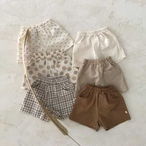 2021 Summer 0-3 Years Girl Boy Pure Color Loose Smiling Face Korean Shorts Overalls Baby Clothes Short Cowboy Jeans Panties