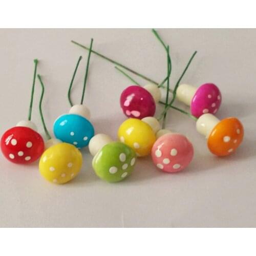 6pcs A Lot Mixed Colors Micro World Mushroom Small Ornaments Bonsai Miniature Micro Landscape Ecology DIY Small Ornaments