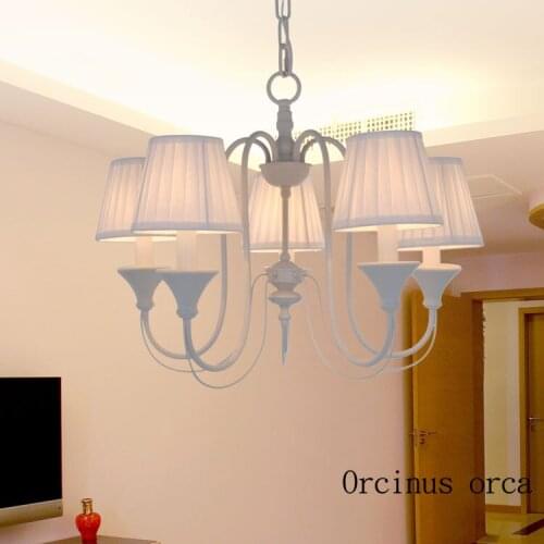 American Creative PINK CHANDELIER Girl Bedroom children room light modern simple personality LED cute fabric pendant lamp