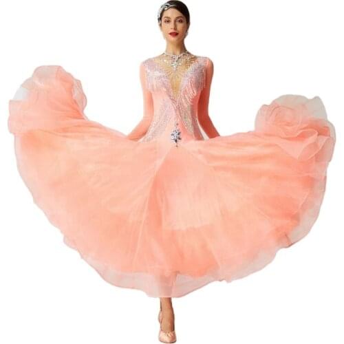 B-2055 New customer competition ballroom dance dress waltz national standard modern dance performance dress for sale