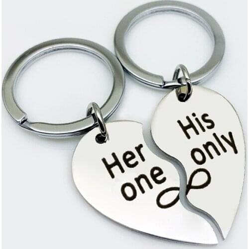 Oeinin Arrtracive Key Chain For Men/Women Simple Keychain Her Only Valentines Day Pair Of Key Chain Stainless Steel Brelok