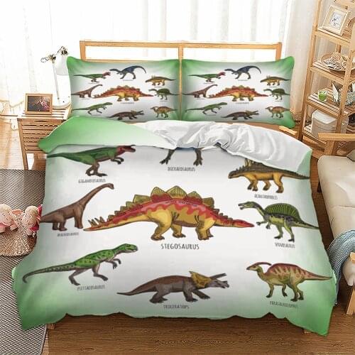 Cartoon Dinosaur Family Bedding Set for Kids boys Bed Cover Single twin queen size Duvet Cover Set Jurassic Printed bedlinen 3pc