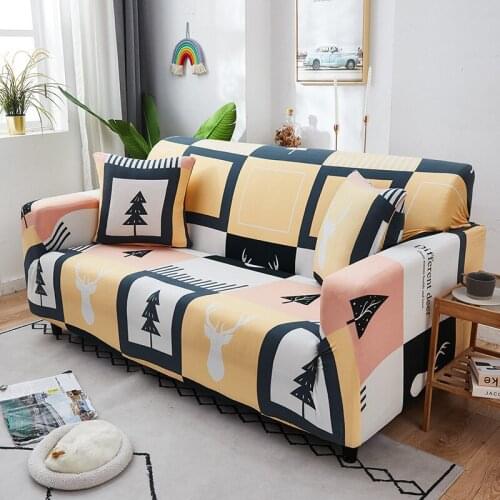 Elastic Print Couch Armchair Sofa Cover Universal L Shape Stretch Washable Furniture Protector For Living Room Housse De Coussin