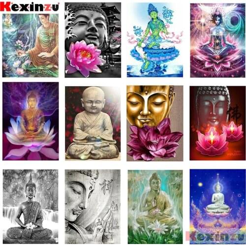 KEXINZU 5d Diy Diamond Painting Buddha Home Decor Embroidery Mosaic Lotus Religion Diamond Art