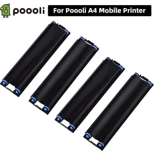 4Rolls Poooli Printer Ribbons Thermal Transfer Ribbon Printer Supplies Compatible with Poooli A4 Mobile Printer (2Rolls/Box)