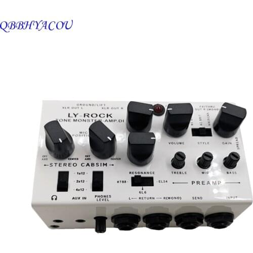 LY-ROCK Guitar Pedal Cabinet Analog DI Box (8-in-1 0-Watt Stereo guitar speaker )Preamplifier Tone Mixer Microphone Practicing D