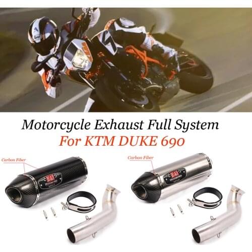 Motorcycle Slip On For DUKE 690 Exhaust Tip Muffler 51mm Escape Middle Tube Titanium alloy Exhaust System for KTM DUKE 690