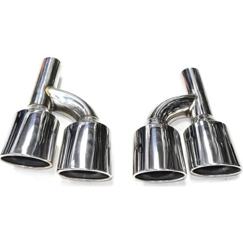 For Benz W204 C180 C200 C260 in 2008-2013 upgrede C63 M sport stainless steel four out exhaust pipe muffler tip tailpipe