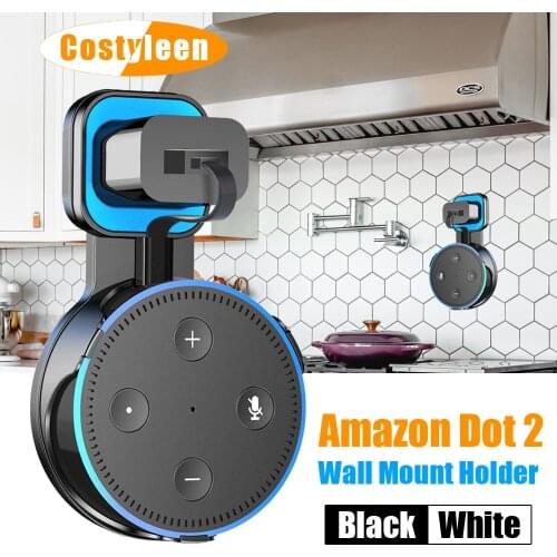 Wall Mount Holder Stand Hanger for Amazon Echo Dot 2nd Generation Indoor Speaker Sound Box Holder Case for EU US Plug