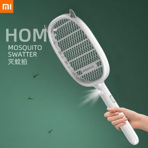 Xiaomi Youpin NEW USB Rechargeable Electric Mosquito Swatter Large Mesh Multifunctional Mosquito Killer with LED Light Handheld