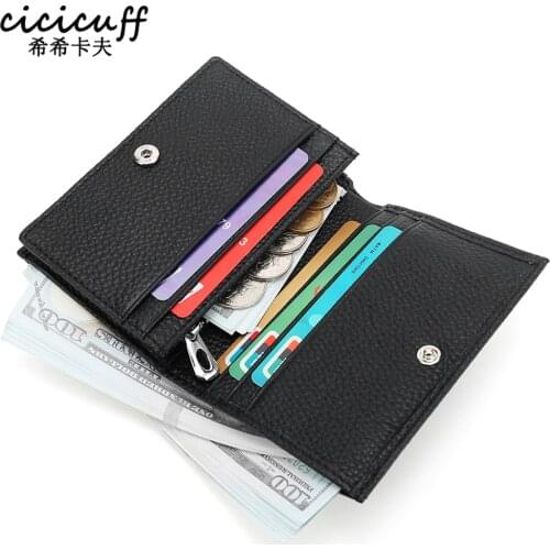 New Womens Short Wallet Cowhide Couple Wallets Leather Driving License Card Set Mens Wallet Money Coin Bag Unisex Small Purse