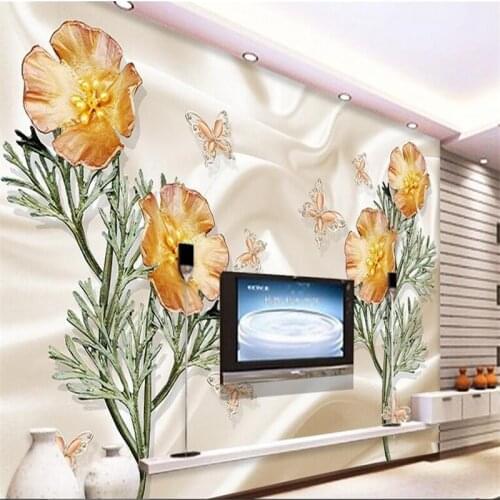 Beibehang Wall paper Custom Wallpaper Wall Stickers Large Frescoes Simple Plant Floral Jewelry Background Wall papel de parede