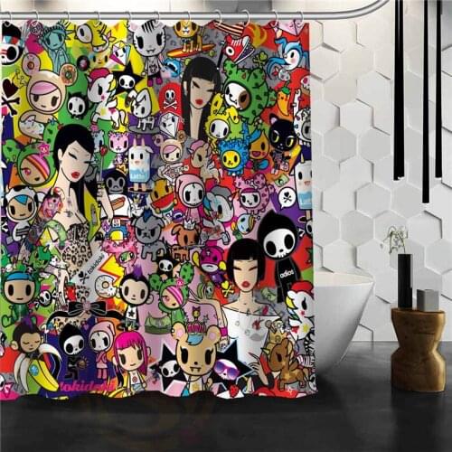 Custom Tokidoki Shower Curtain Bathroom Products Creative Polyester Home Shower Curtain/Bathroom Product