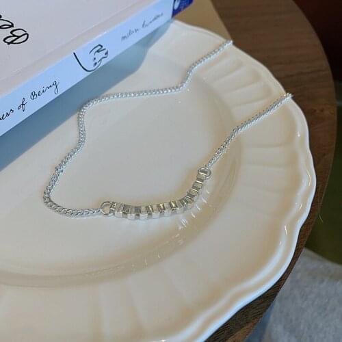 S925 Sterling Silver Necklace for Women Korea Simple Clavicle Chain New Girlfriend Gift 2020 Jewelry Wholesale