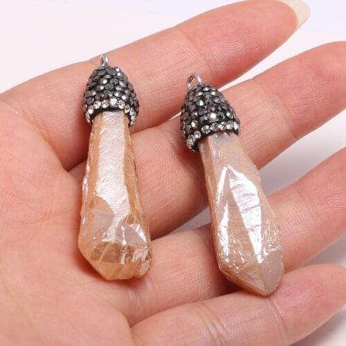 Necklace Pendant For Jewelry Making Irregular Crystal Drill Pendant Charms Necklace Handiwork Sewing Craft Accessory