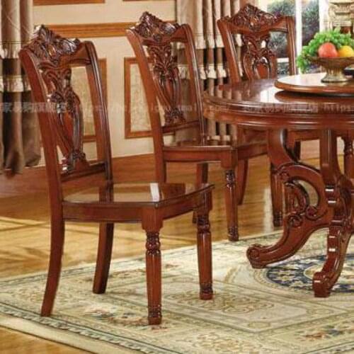 Simple European Style Solid Wood Dining Chair Small Apartment Restaurant American Dining Home Backrest Dining Table Chair Restau