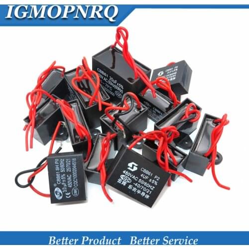 20pcs CBB61 starting capacitance AC Fan Capacitor 450V CBB Motor Run Capacitor 1UF 1.2UF 1.5UF 2UF 2.5UF 3UF 3.5UF 4UF