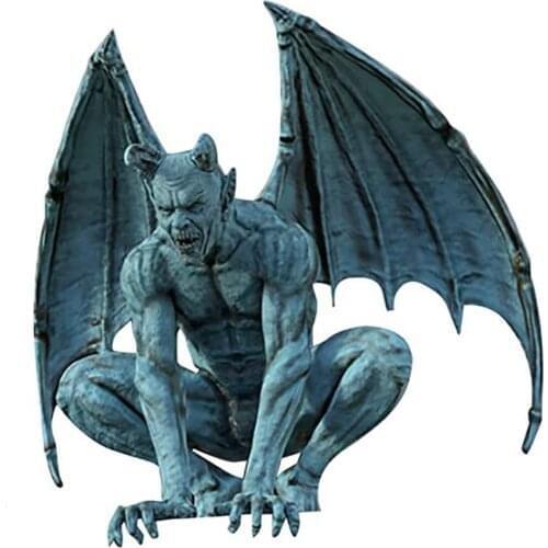 Retro Gargoyle Resin Statue Ghost Demon Angel Wings Bat Monster Sculpture Creative Home Garden Decoration New