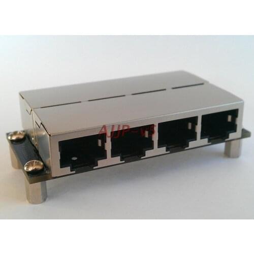 Rj45 Network Port Adapter Network Cable Straight-through Connector 4 Bit Docking Module 4 Port Docking Connector Hub Ultra-thin