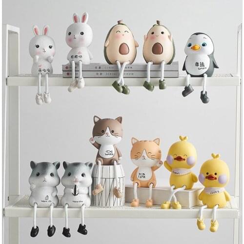 North European Ins Style Lovely Resin Hanging Feet Doll Decoration Creative Milk Tea Shop Wall Shelf Decoration Crafts Figurines