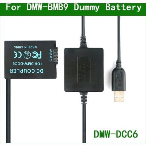 5V USB To DMW-BMB9 Dummy Battery DMW-DCC6 Power Bank USB Cable for Panasonic DMC-FZ150 DC-FZ80 DC-FZ81 DC-FZ82 DC-FZ83 DC-FZ85