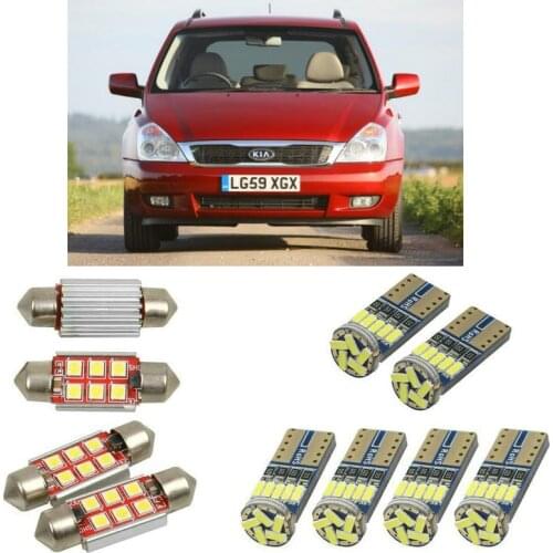 Interior led Car lights For Kia sedona mk2 vq minivan bulbs for cars License Plate Light 8pc