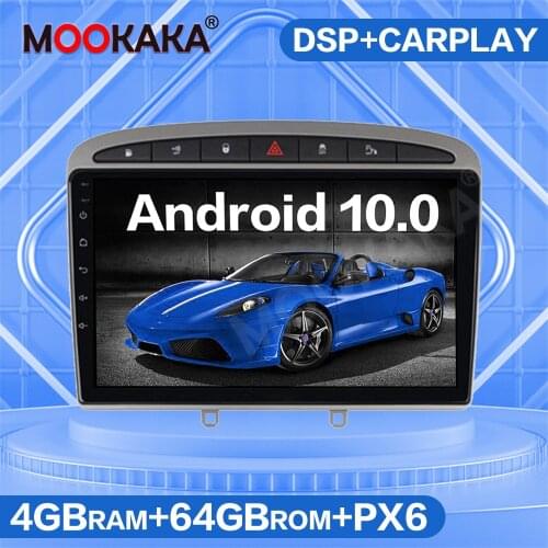 Built in DSP Android 10.0 64GB Car Multimedia Player For Peugeot 308 308SW 408 2012+ Auto Stereo Radio GPS Navigation Head Unit