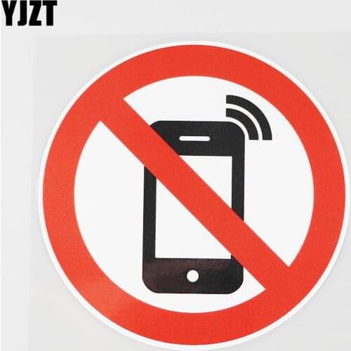 YJZT 12.2CMX12.2CM Do Not Use Mobile Phones PVC Decal Car Sticker Graphical 11B-0134