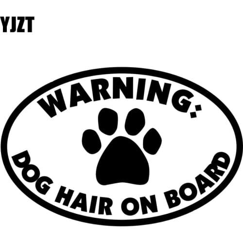 YJZT 15.2CM*10.1CM WARNING DOG HAIR ON BOARD Vinyl Car Sticker Decals Sign Black/Silver C10-00800