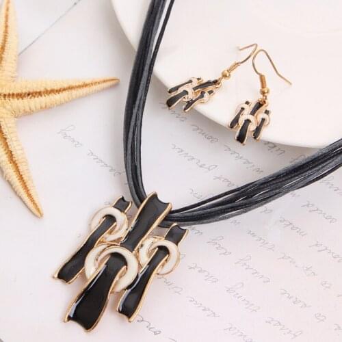 Promotions Free Shipping Jewelry Set Oil Colored Fashion Jewelry Set Chain&Pendant Jewelry Set For Sale