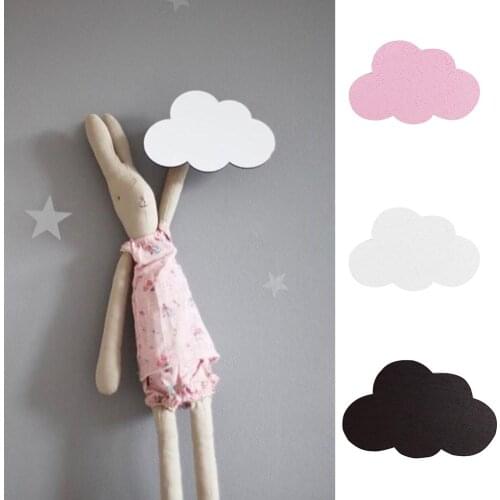 1 Pc Nordic Style Cartoon Cloud Kids Room Wooden Sticker Wall Hanging Hook Home Decor Wall decoration