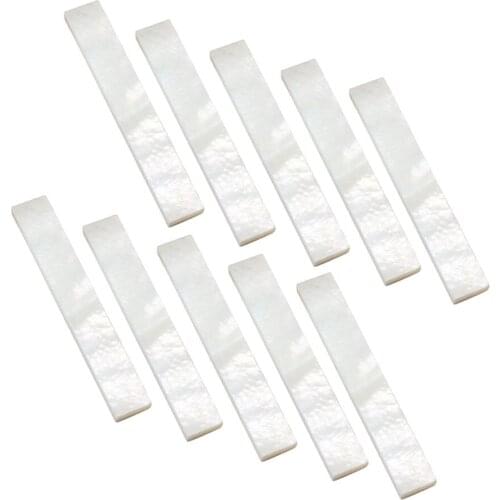 10 X White Mother Of Pearl Shell Inlay Blank For Guitar Fingerboard, Mandolin, Banjo, Ukulele DIY Parts