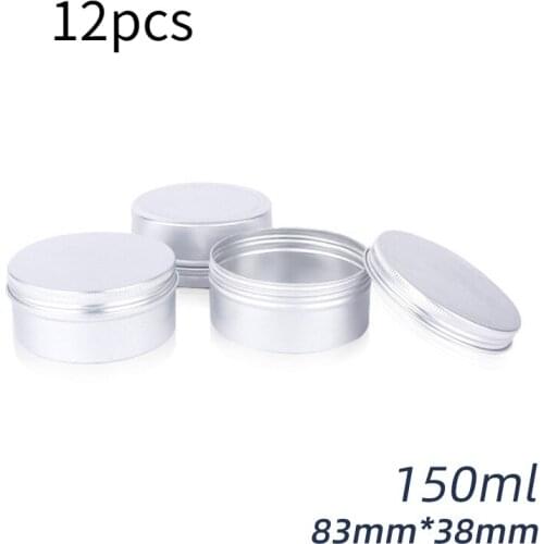 12pcs Black Silver Gold Containers Candles Jars Empty Storage Box for DIY Salves Skin Care Beauty Samples Candle Making Kit