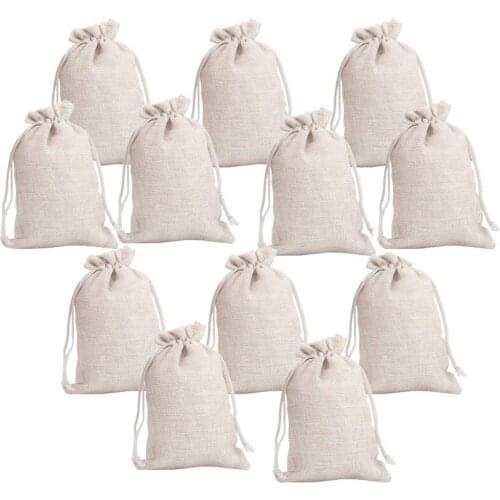 12Pcs Small Cotton Drawstring Bags Reusable Muslin Cloth Gift Candy Favor Bag Jewelry Pouches for Wedding DIY Craft Soaps Herbs