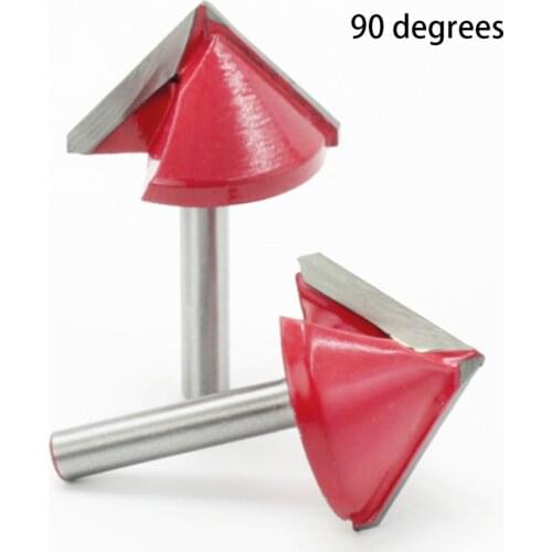 32mm V Shape Milling Cutter 90 Degree Wood Router Bits CNC End Mills 6mm Shank For Woodworking Trimming Engraving Bit