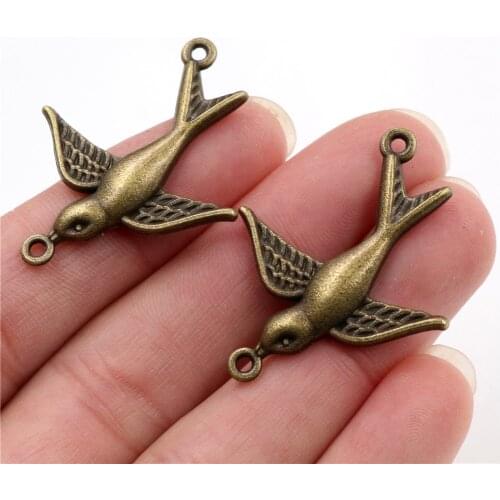 37x30mm 10pcs Antique Bronze Plated Bird Style Connector Handmade Charms Pendant:DIY for bracelet necklace-Q7-01
