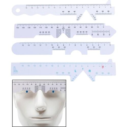 4pcs/Set White Plastic Eye Straight Edge PD Ruler Pupillary Distance Rulers 4 Types