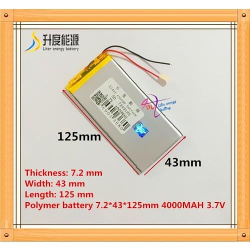 The tablet battery 3.7V 4000mAH 7243125 Polymer lithium ion / Li-ion battery for tablet pc battery