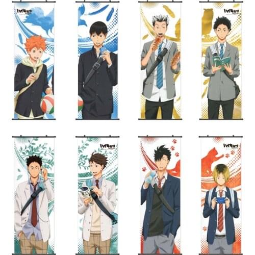 Anime Haikyuu!! Wall Scroll Poster Manga Figures Hinata Shoyo Tobio Kageyama Hanging Paintings 30x90cm Home Decoration