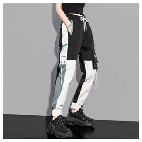 NEW Women Pants Big Pockets Cargo pants Women High Waist Trouser Female Loose Streetwear hip hop joggers pants