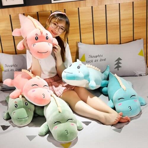 Dinosaur Plush Toy Soft Cartoon Animal Dinosaur Stuffed Doll Boyfriend Pillow New Big Size Long Lovely Kids Girl Birthday Gift