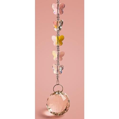DIY Clear Chandelier Crystals Color Butterfly Crystal Beads Suncatcher Hanging Ornament Pendants Decoration Lighting Accessories