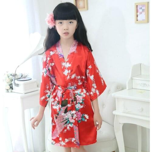 Flower Girl Short Child Sleepwear Nightgown Wedding Robe Night Dress Intimate Lingerie Homewear Casual Kimono Bathrobe Gown